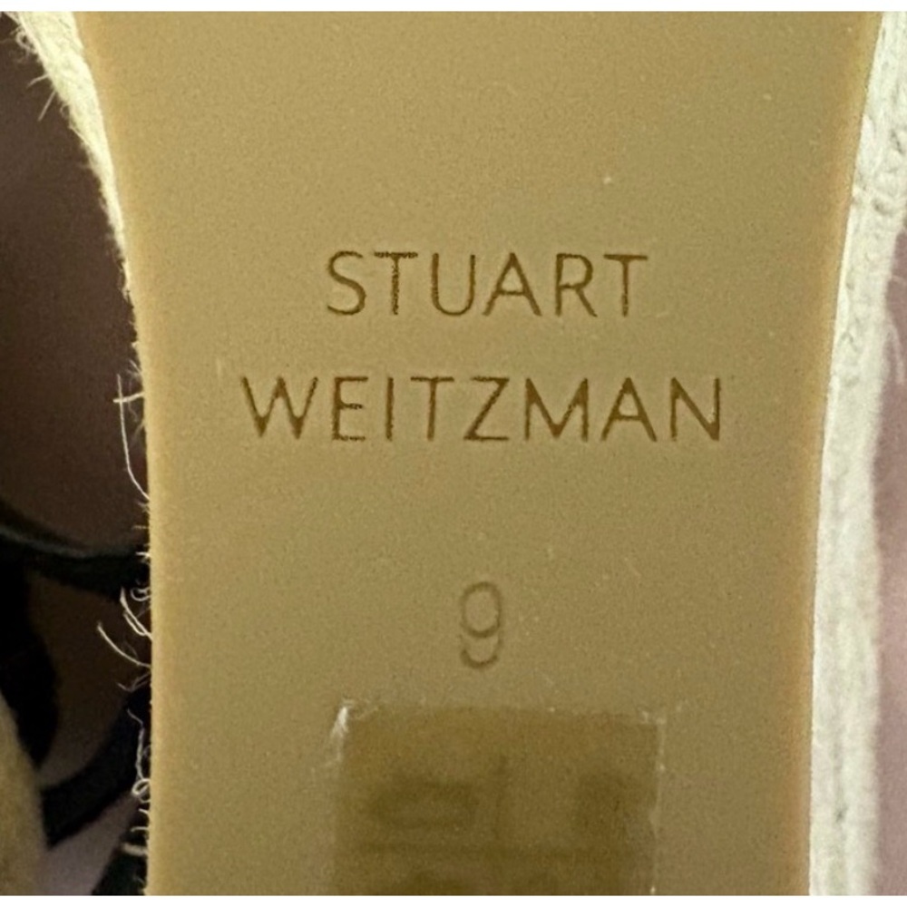 Stuart Weitzman Black Suede Espadrille Wedge Sandals – Size 9 (Fits 9.5) – NEW - Picture 11 of 12